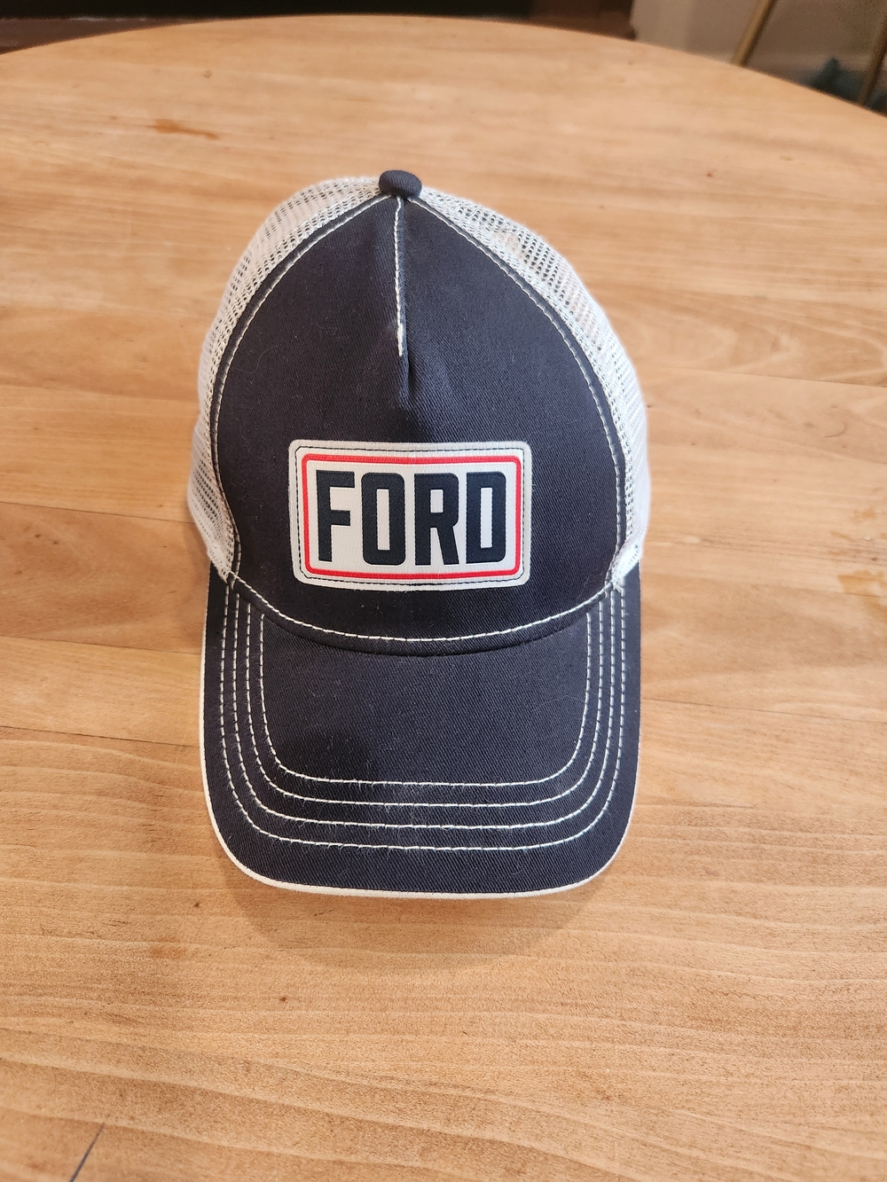 Ford Navy and White Mesh Trucker Hat with Logo Patch